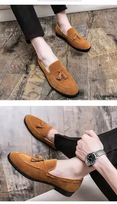 Mocassim preto masculino, mocassim de pedal único, sapato de vestido de negócios marrom, vestido de noiva italiano, tamanho 38-48, novo - comprar online