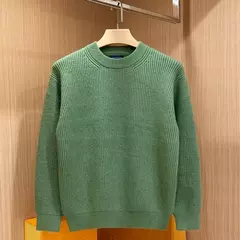 Suéter de tricô com gola O masculino, mangas de ombro caídas, macio, quente, confortável, casual, monocromático, outono, inverno - Wolf Magazine