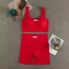 Conjunto de ioga feminino sem costura, roupas de treino fitness, sutiã esportivo, leggings de cintura alta, roupas sexy de ginástica em V profundo, roupas esportivas novas, 2024 - loja online