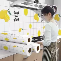 Waterproof Oil Proof Wall Adhesive Wallpaper, Marble Decor Sticker, Cozinha e Banheiro, Renovação Papel Decorativo, Largura 80cm - comprar online