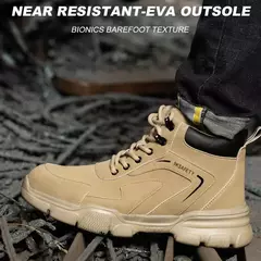 Botas masculinas de aço, botas de segurança de construção indestrutível, sapatos masculinos à prova de perfurações, calçado protetor - Wolf Magazine