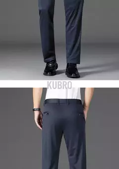 Imagem do KUBRO-Calça casual reta masculina de seda e gelo, calça masculina, roupa seca rápida, coreana, nova, primavera, outono, 2024
