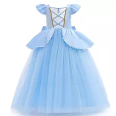 Imagem do Cinderela cosplay traje crianças roupas para meninas lantejoulas vestido de princesa com luvas de coroa festa de aniversário vestido de baile 3-10 anos