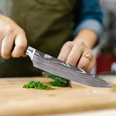 Sharp Japonês Chef Faca Set, Facas de Cozinha, Laser Damasco Padrão, Cleaver Slicing Utility, Santoku, 1-10 Pcs - comprar online