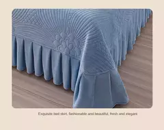 Colcha de casal luxuosa cama de verão 150 nova cor sólida reversível colcha e fronha leite velo coreano capa de cama algodão - Wolf Magazine