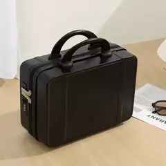 Mão estilo japonês com alça na bagagem, cosméticos para maquiagem, bolsa organizadora de viagem com protetores metálicos 14";;VERDADEIRO;;"Black - Wolf Magazine