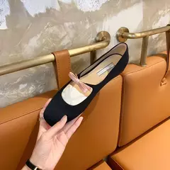 Imagem do 2023 luxo bowtie mary janes feminino dedo do pé quadrado brilhante couro & silk flats ballets femmes vermelho dança festa bola sapatos de casamento nupcial