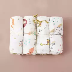 Imagem do Elinfant-Rainbow Cor Musselina Swaddle Blankets, 100% Algodão, Recém-nascido Bebê Banho Toalha Envoltório, Gift Set Popular, Bambu, 4Pcs