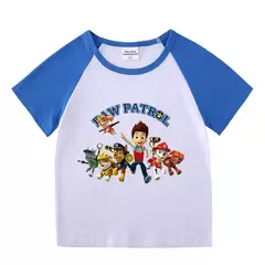Boys Paw Patrol T-shirt manga curta Top e Shorts Set, bebê meninos roupas, roupas dos desenhos animados, terno verão, novo conjunto infantil, 2022, 2pcs