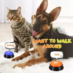 Engraçado portátil Recordable Pet Brinquedos, Brinquedos engraçados do cão, Viagem Falando Pet Starters, Falando Botões, Cute Pet Supplies na internet