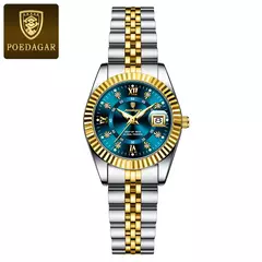 Imagem do POEDAGAR-Relógio Elegante de Luxo Feminino, Impermeável, Luminoso, Encontro, senhoras, Aço Inoxidável, Quartzo, Menina