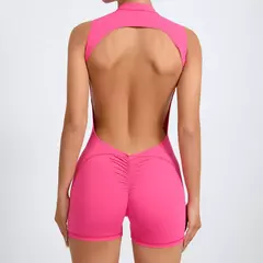 Sem mangas Yoga Vest Set para mulheres, colheita exercício, ginásio, treino, fitness, raspar shorts, macacão ativo, macacão esporte, almofada, 1 peça, 2024 - Wolf Magazine