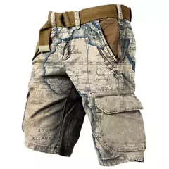 Calça masculina solta de algodão cargo, shorts casuais para esportes ao ar livre, confortável, tamanho grande, níquel, verão