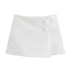TRAF-Mini saia rosa e branca feminina, curva, fenda curta, dividida, cintura alta, verão, moda, 2022 na internet