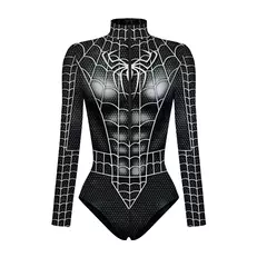 Spiderman capitão super-herói maiô para mulheres homens impressão 3d manga longa nadar bodysuit cosplay macacão halloween carnaval outfit