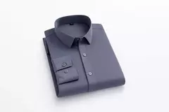 Camisa elástica de manga comprida masculina, camisa gola alta, sem engomar, vestido de negócios, traje profissional de trabalho na internet