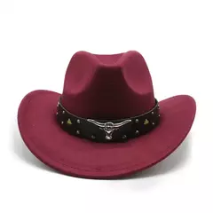 Mulheres e Homens Lã Ocidental Chapéu de Cowboy, Cavalheiro Senhora Jazz Cloche Sombrero Bonés, Tamanho Grande, Inverno, Outono, Novo, 2 - loja online