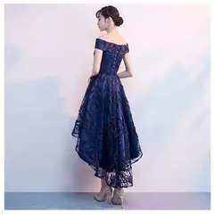 Vestido curto fora do ombro, elegante vestido de baile, frente curta e costas lo - Wolf Magazine