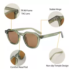CATERSIDE-Óculos Retro Polarizados para Homens e Mulheres, Quadro Ultraleve, Óculos de Sol Polígono, Óculos de Viagem Ao Ar Livre, Alta Qualidade, TR90 na internet