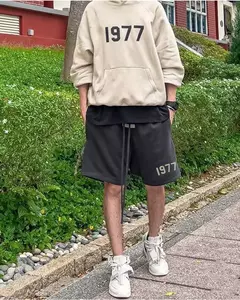 Shorts esportivos masculinos casuais de algodão, streetwear hip-hop, corredor solto, moletom masculino de ginástica, bottoms de corrida, verão - loja online