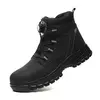Botas de segurança impermeáveis para homens, Botas de trabalho em aço indestrutível, Anti-Smash, Resistente a facadas, Sapatos de motociclista