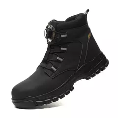 Botas de segurança impermeáveis para homens, Botas de trabalho em aço indestrutível, Anti-Smash, Resistente a facadas, Sapatos de motociclista