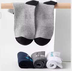 Meia esportiva de algodão masculina, letra macia respirável, meia elástica alta para tubo médio, tênis de corrida, moda verão, toalha Sox - loja online