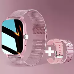 Relógio inteligente quadrado para homens e mulheres, rastreador de fitness, relógio inteligente esportivo, toque de discagem, música, Smartclock para Android, iOS