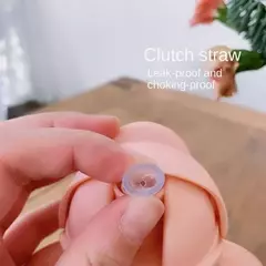 Imagem do Mamadeiras com bola de gravidade de palha, copo, mamadeira de calibre largo, crianças bebendo leite e água, dupla utilização, 350ml