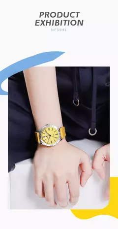 Naviforce relógio de pulso feminino simples, pulseira de silicone impermeável, novo design, moda, para senhoras, 2024 - loja online