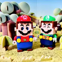 Super mario bros luigi figura de ação montado modelo brinquedos marca caixa bonecas crianças mão presente do feriado presentes aniversário spiderman
