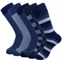 Meias masculinas de algodão penteado, preto, Argyle legal, meias casuais, plus size, alta qualidade, respirável, 5 pares - loja online