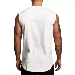 Imagem do Algodão sem mangas masculino correndo coletes esportivos, camisas de treino, tops de musculação de ginástica, roupas respiráveis musculares fitness, verão