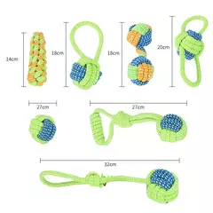 Imagem do Brinquedos para cães de estimação para cães grandes e pequenos brinquedo interativo corda de algodão mini brinquedos para cães bola para cães acessórios escova de dentes mastigar brinquedo de cachorro