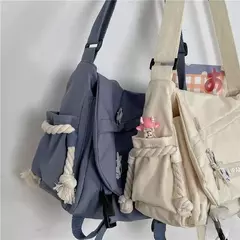 Bolsa Crossbody Japonesa de Grande Capacidade para Mulheres, Bolsas de Nylon, Ombro, Workwear Retro, Carteiro Bolsas na internet
