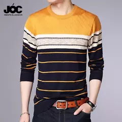 Pulôver de malha listrada manga comprida masculino, top casual fashion, primavera e outono - comprar online