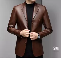 Jaqueta de couro macio PU motocicleta masculina, Casacos casuais, roupas monocromáticas, outono, inverno, M-3XL - loja online