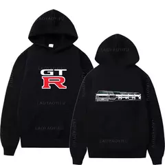 Hoodie inicial dos homens D GTR Skyline R34, Hoodie gráfico, Pullovers de moletons, Roupas Masculinas, Essencial para Outono, Novo, Y2k - loja online