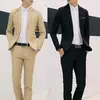 Conjunto de terno de casamento Slim Fit masculino, blazers masculinos, traje de negócios, trajes formais, preto clássico, 2 peças