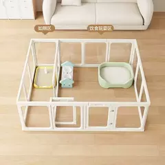 Gaiolas para cães pequenos e médios em cercas para animais de estimação, cerca de porta transparente acrílica, argônio interno para cães e gatos