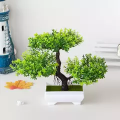 Plantas de plástico artificiais bonsai pequeno vaso de árvore planta falsa vaso de flores arranjo de jardim ornamentos quarto decoração de mesa de casa na internet
