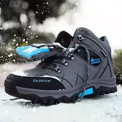 Botas de neve de couro impermeáveis masculinas, super quentes, ao ar livre, caminhadas, trabalho, sapatos de viagem, inverno, tamanho 39-47 - Wolf Magazine