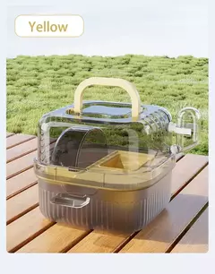 Transportador de ouriço translúcido hamsters viagem carry case grande capacidade respirável hamster habitat pequeno animal transportadora com na internet
