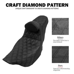 Assento de passageiro dianteiro e traseiro para motocicleta, dois up, com almofadas para encosto de motorista, para harley touring electra glide fltrx 09-2023 - comprar online