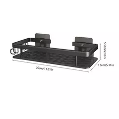 Wall Mounted 2-Tier prateleira flutuante para banheiro, sem broca, Shampoo Holder, prateleiras para cozinha, Hardwares Organizer - loja online