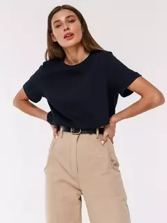 Imagem do Bornladies-Camiseta solta de manga curta feminina, tops sólidos básicos, camisas de assentamento elegantes, 100% algodão, 230g/?, verão
