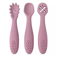 3 pçs colher de silicone garfo para utensílios de bebê conjunto alimentação comida criança aprender a comer treinamento garfo macio talheres utensílios de mesa das crianças