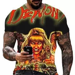 Camiseta casual masculina, filme de terror, atmosfera, grande, suspense, venda quente, novo, 2024 - Wolf Magazine
