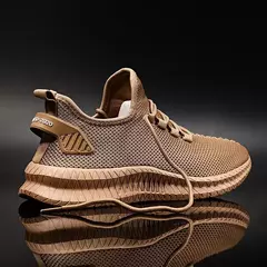 Tênis casual leve masculino, tênis esportivo de malha respirável, tênis atlético resistente a odores, slip-on com cadarços na internet
