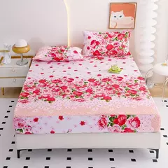 Flower Impresso Equipado Lençóis, Sabanas Cama Matrimonial Folha, Solteiro, Rainha, Rei Capa de Colchão, lençóis duplos